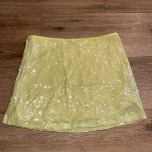 ZARA Yellow Sequin Mini Skirt